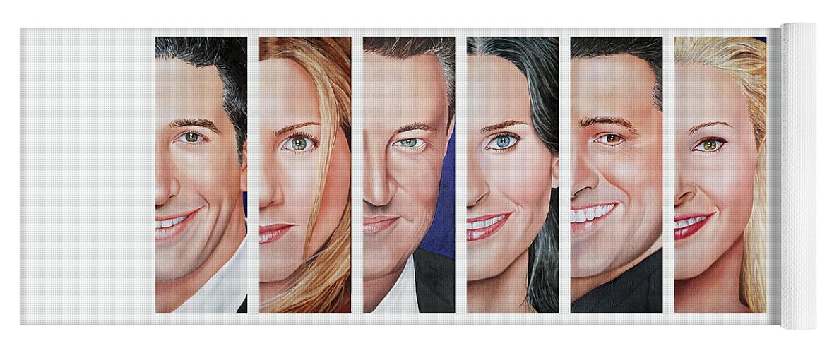 Friends Tv Show Yoga Mat featuring the painting Friends Set One by Vic Ritchey