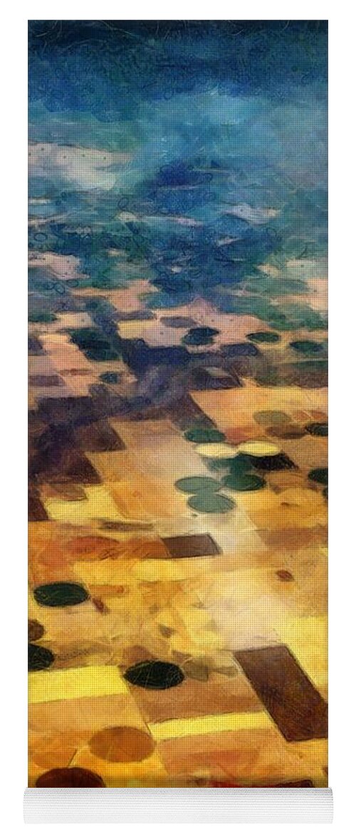 Crop Circles Yoga Mat featuring the digital art From Above by Michelle Calkins