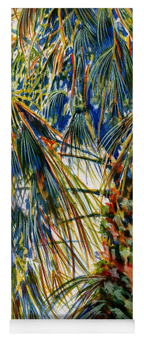 Palmetto Yoga Mat featuring the painting Fronds by Thomas Hamm
