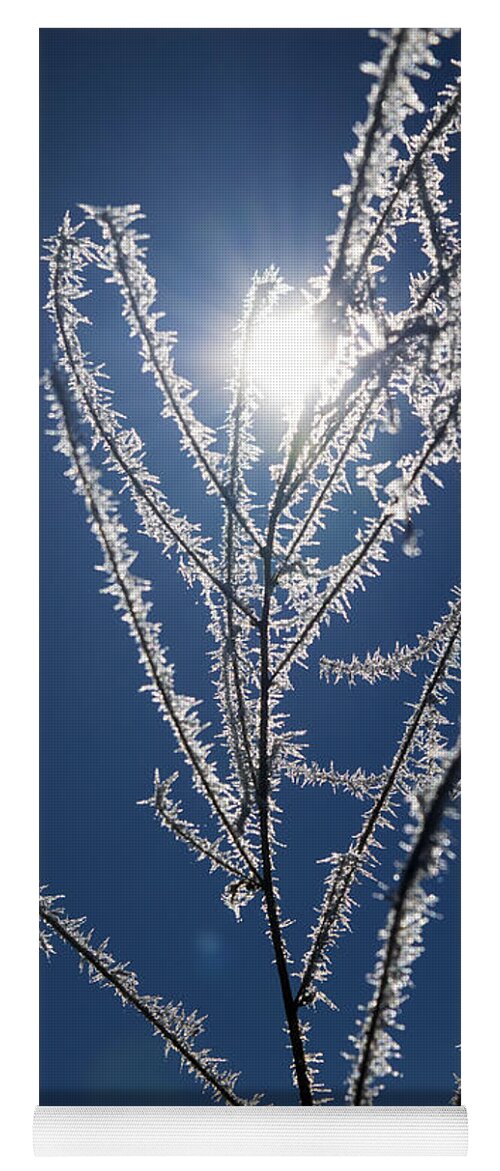 Frost Ice Crystals Yoga Mat featuring the photograph Frost Ice Crystals by Frank Wilson