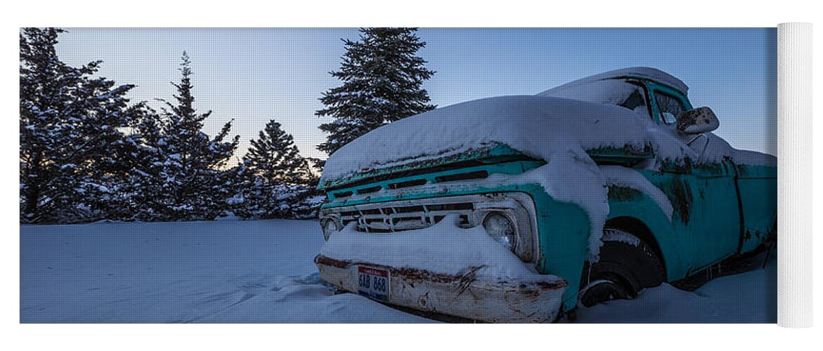 Sunrise Yoga Mat featuring the photograph Frozen Ford by Aaron J Groen