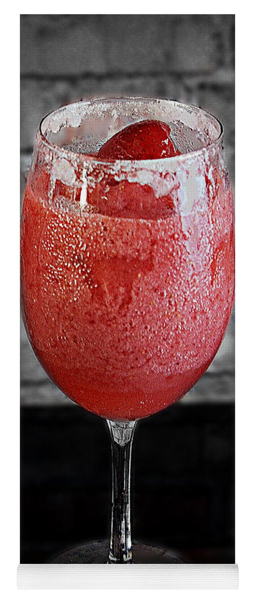 Drink Yoga Mat featuring the photograph Frozen Strawberry Daiguiri by Sherry Hallemeier