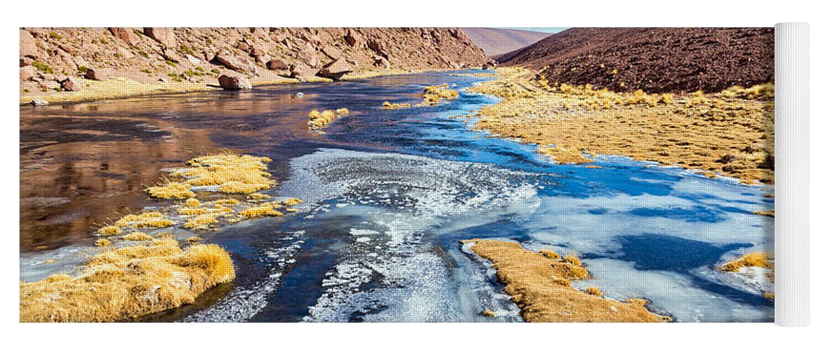 Atacama Yoga Mat featuring the photograph Frozen Stream in Chile by Jess Kraft