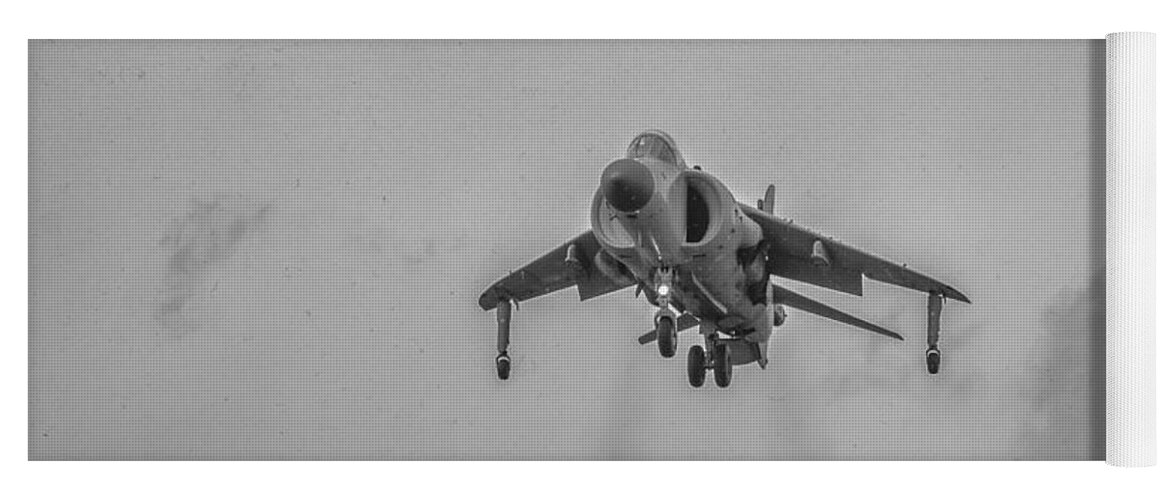 Aviation Yoga Mat featuring the photograph FRS1 Sea Harrier Landing by Guy Whiteley