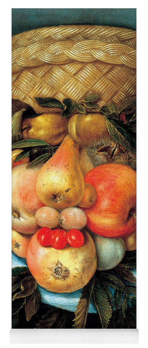 Giuseppe Arcimboldo Yoga Mat featuring the painting Fruit Basket by Giuseppe Arcimboldo