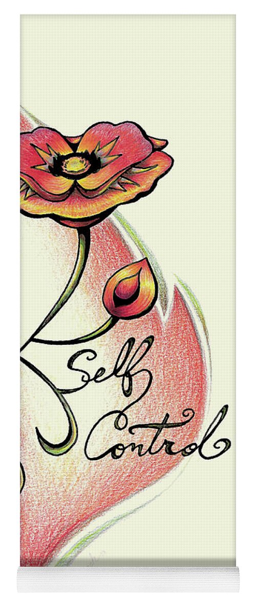 Poppy Yoga Mat featuring the drawing Inspirational Flower POPPY by Sipporah Art and Illustration