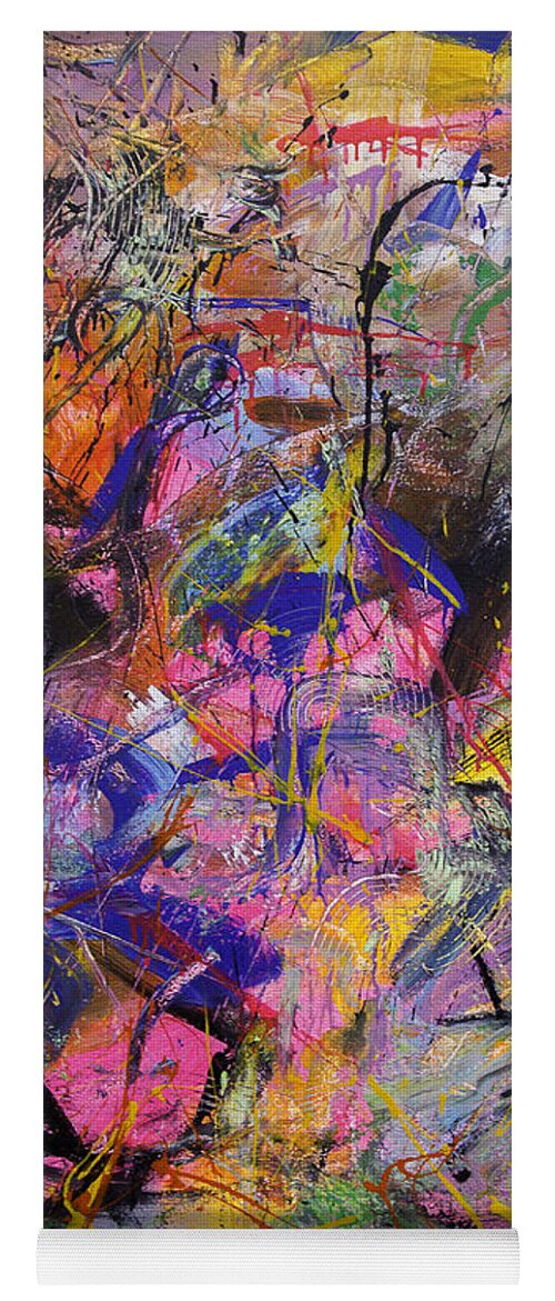 Abstract Yoga Mat featuring the painting Fruit Punch Galactica by Julius Hannah