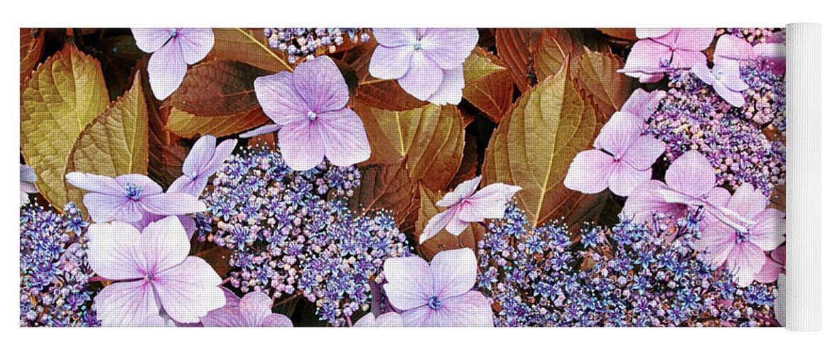 Garden Flowers Purple Yellow Gold Blue Yoga Mat featuring the photograph Garden Flowers by Lawrence Knutsson