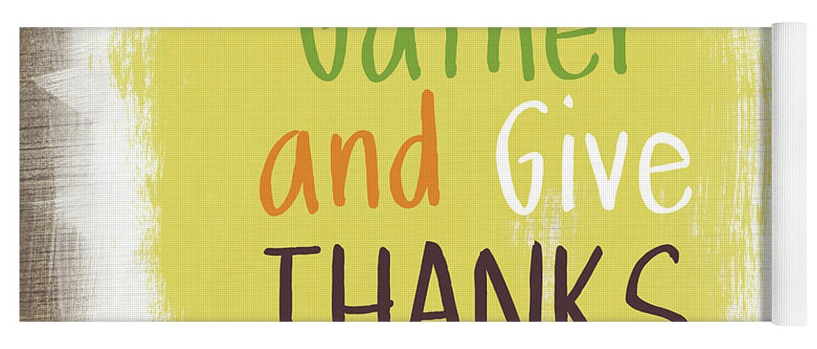Fall Yoga Mat featuring the painting Gather and Give Thanks- Art by Linda Woods by Linda Woods