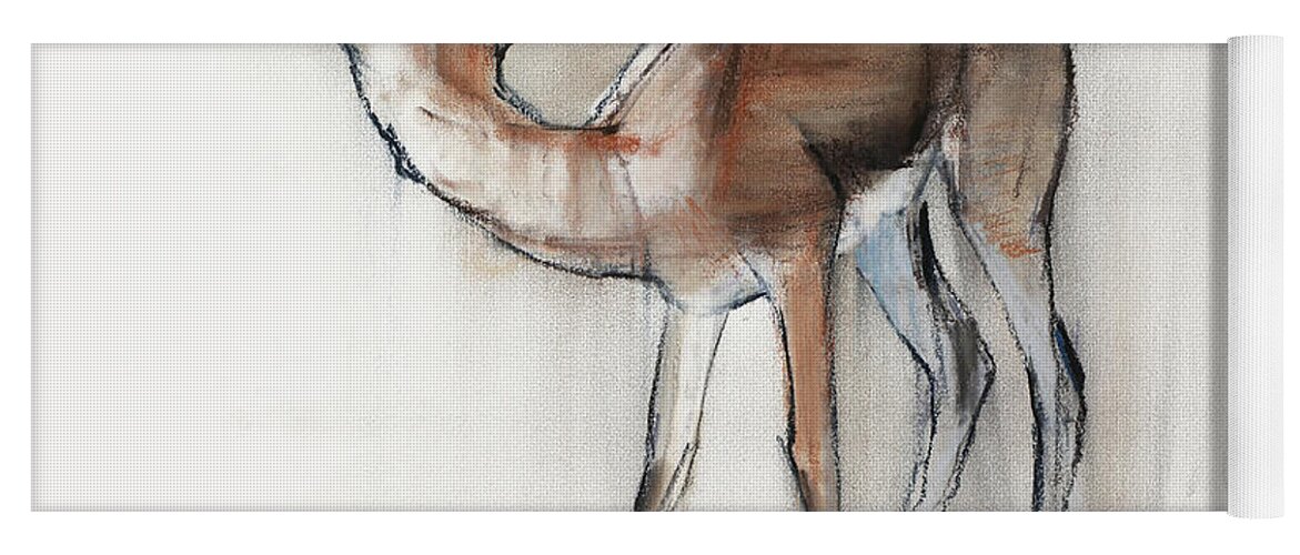 Gazelle Fawn Yoga Mat featuring the painting Gazelle Fawn Arabian Gazelle by Mark Adlington