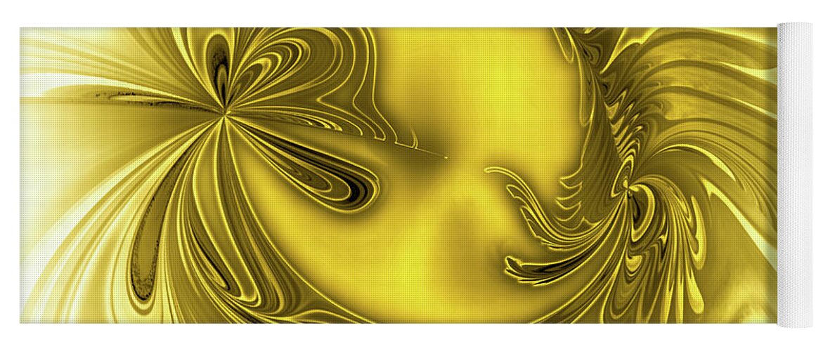 Edelstein Yoga Mat featuring the digital art Gemstone Gold by Eva-Maria Di Bella