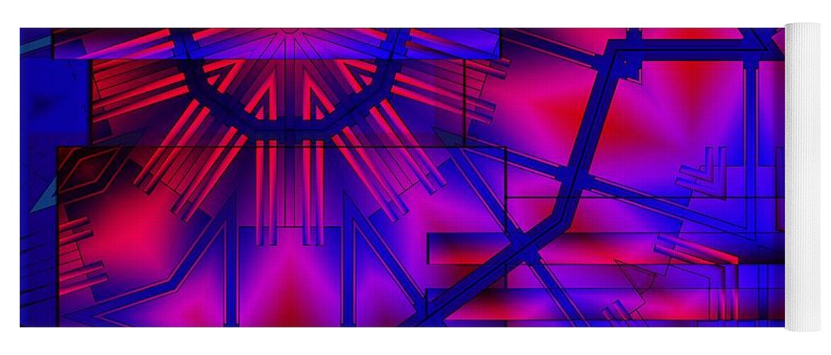 Abstract Yoga Mat featuring the digital art Geometric 3 by Ronald Bissett