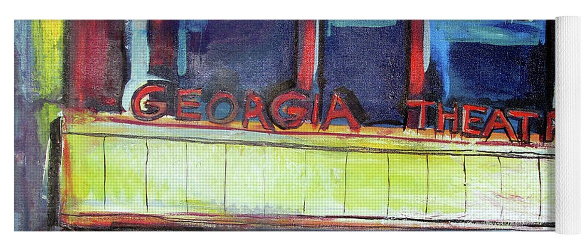 Georgia Theatre Yoga Mat featuring the painting Georgia Theatre by John Gholson