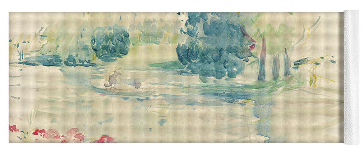 Geraniums By The Lake Yoga Mat featuring the painting Geraniums by the lake by Berthe Morisot