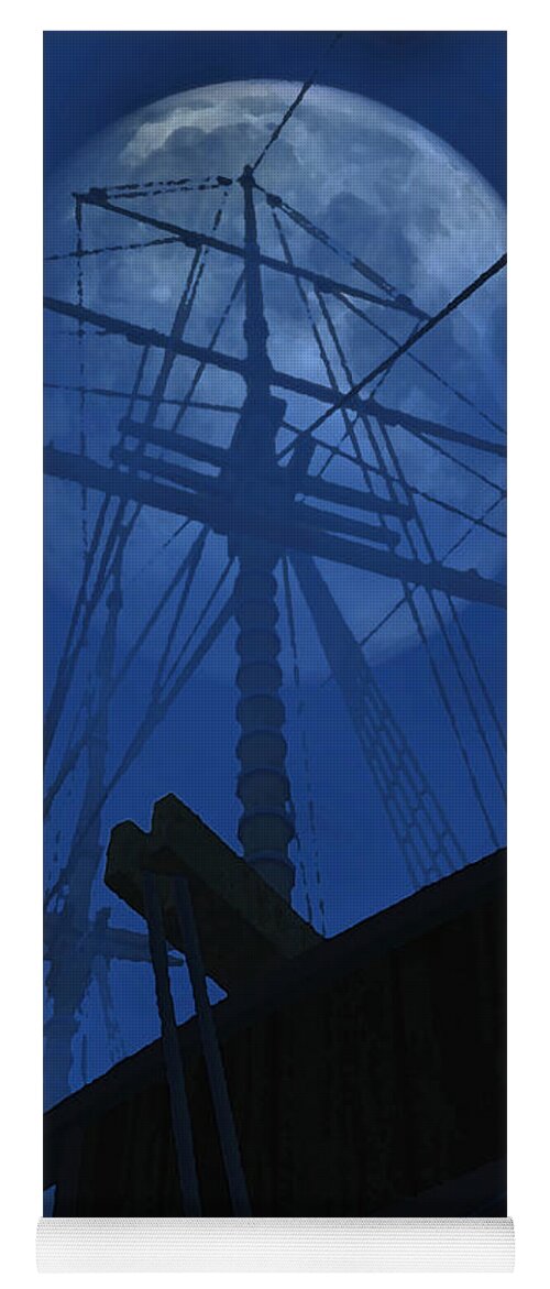 Ghost Ship Yoga Mat featuring the digital art Ghost Ship by Richard Rizzo