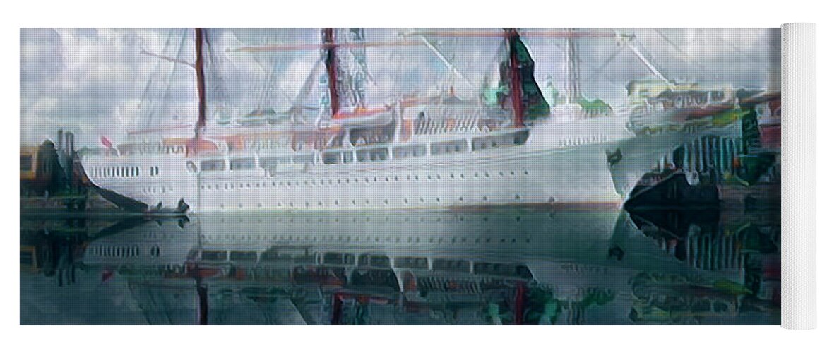 Boats Yoga Mat featuring the photograph Ghost Ship The Sea Cloud by Debra and Dave Vanderlaan
