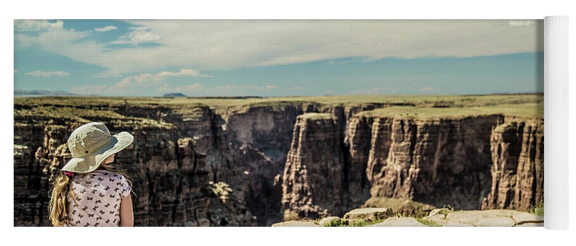 Arizona Yoga Mat featuring the photograph Girl and the Grand Canyon 1 by Mati Krimerman