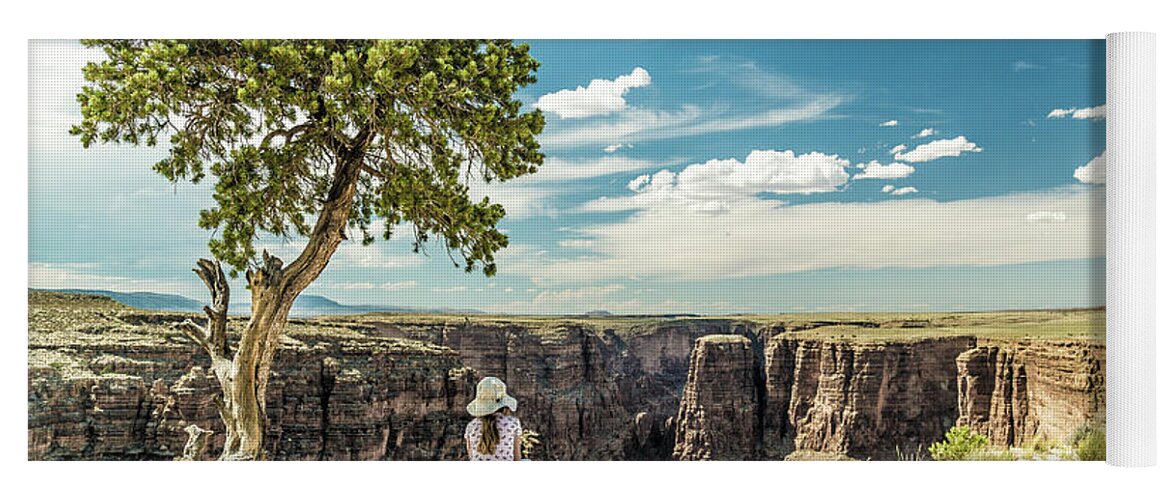 Arizona Yoga Mat featuring the photograph Girl and the Grand Canyon 2 by Mati Krimerman