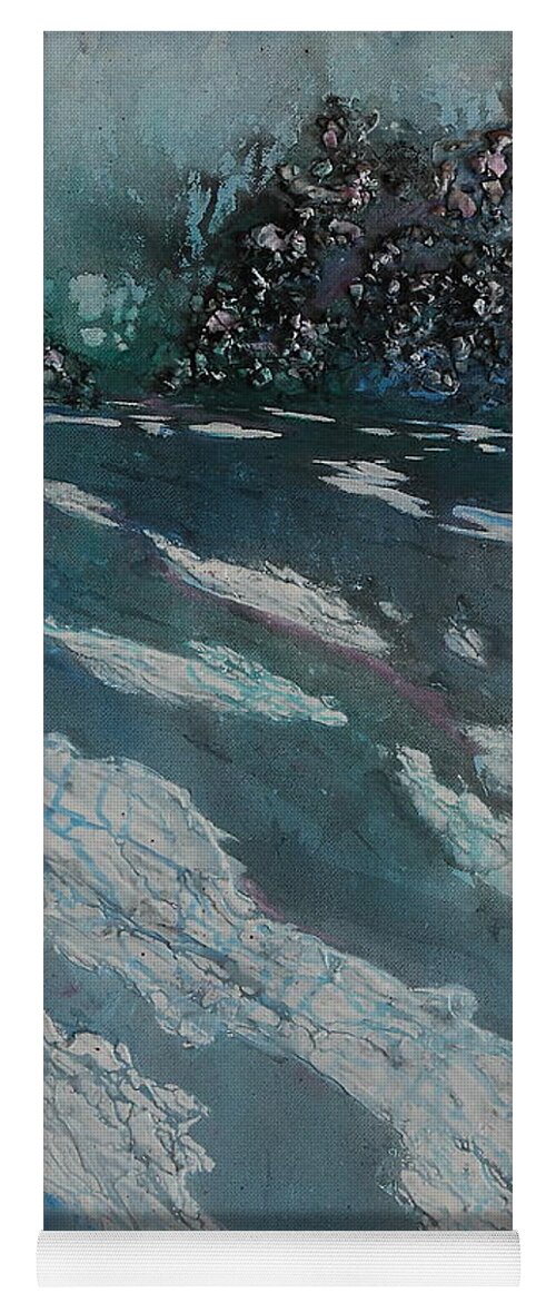 Ice Yoga Mat featuring the painting Glacial Moraine by Ruth Kamenev