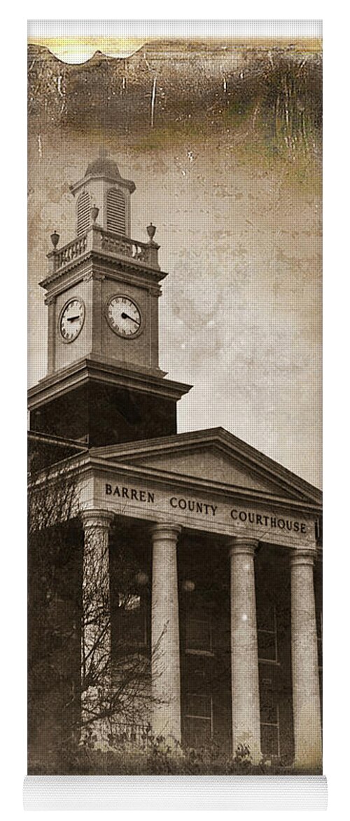 Vintage Yoga Mat featuring the photograph Glasgow KY Courthouse by Amber Flowers