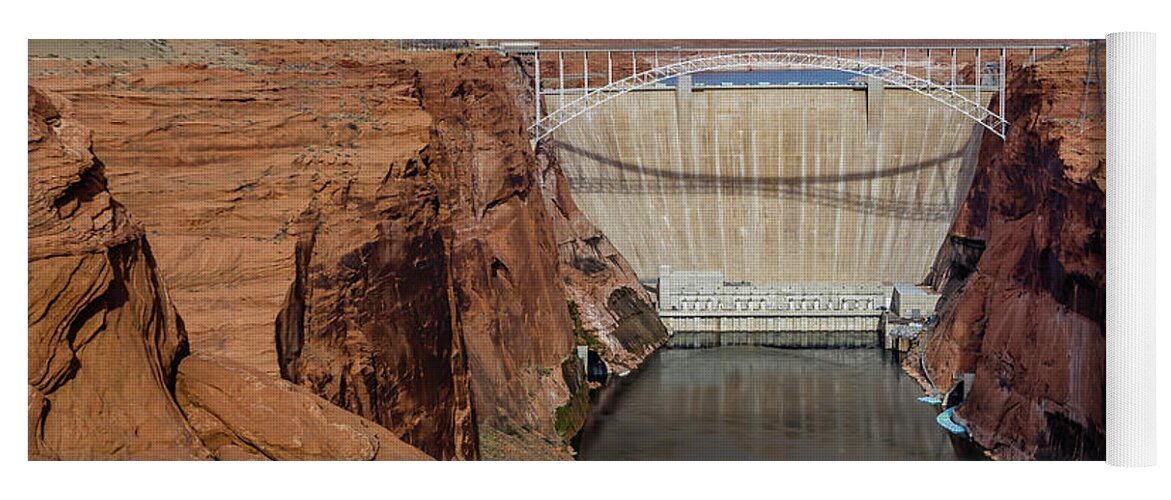 Usa Yoga Mat featuring the photograph Glen Canyon Dam by SAURAVphoto Online Store