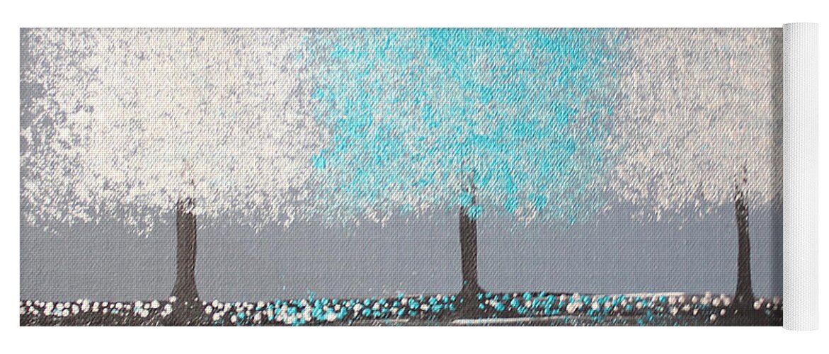 Trees Yoga Mat featuring the painting Glistening Morning by Stacey Zimmerman