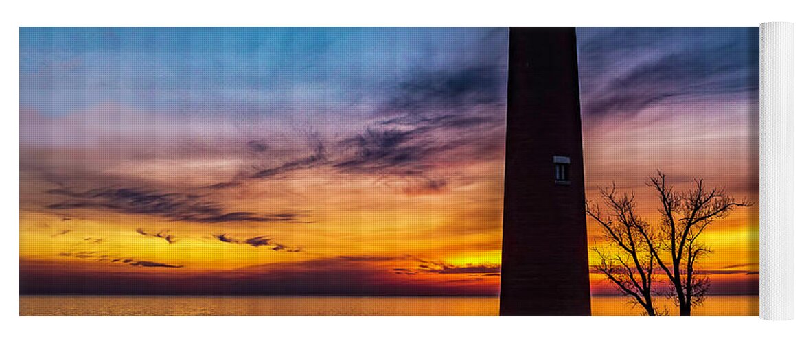 Great Lake Yoga Mat featuring the photograph Glowing Sky at Little Sable by Nick Zelinsky Jr