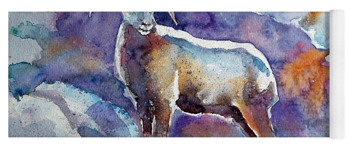 Goat Yoga Mat featuring the painting Goat by Kovacs Anna Brigitta