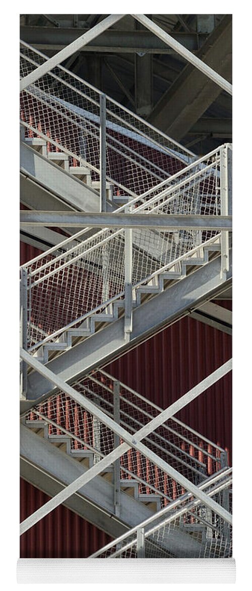 Metal Stairs Yoga Mat featuring the photograph Going Up by Kae Cheatham