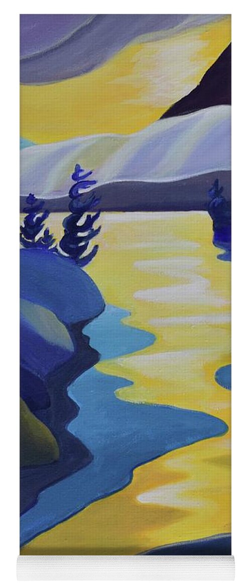 Group Of Seven Yoga Mat featuring the painting Gold Rush by Barbel Smith