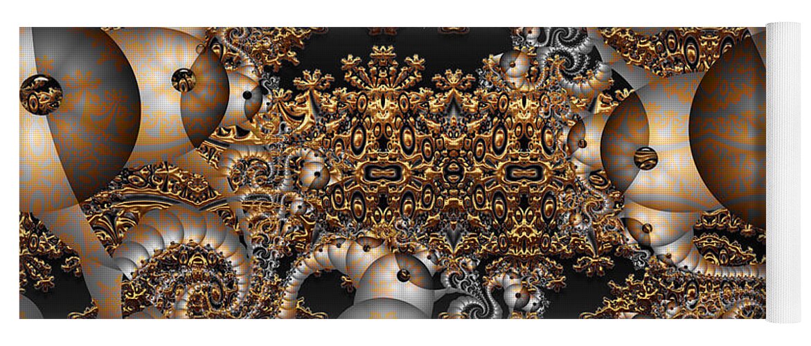 Gold Yoga Mat featuring the digital art Gold Rush- by Robert Orinski