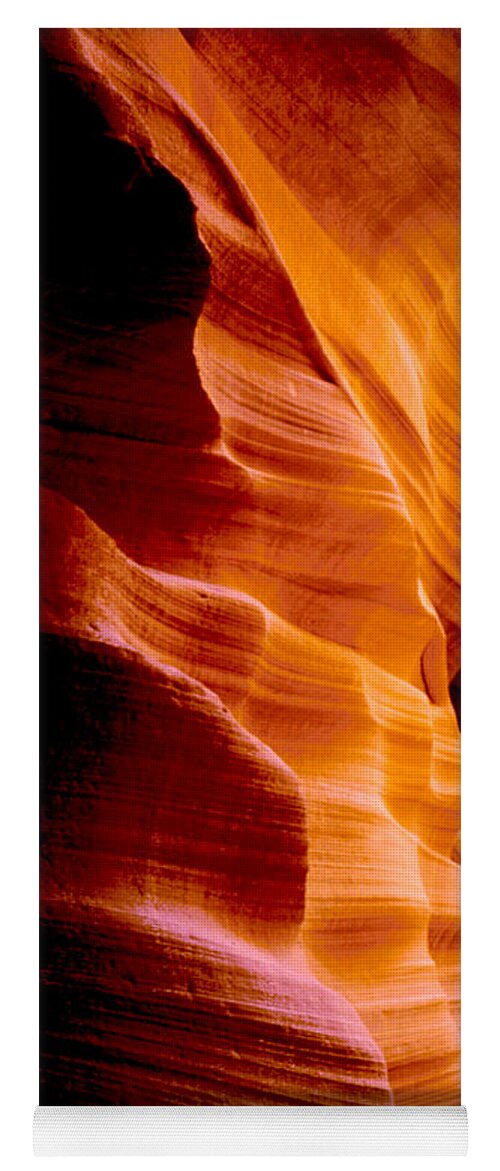 Antelope Canyon Yoga Mat featuring the pyrography Golden Abyss of Antelope Canyon by Joe Hoover