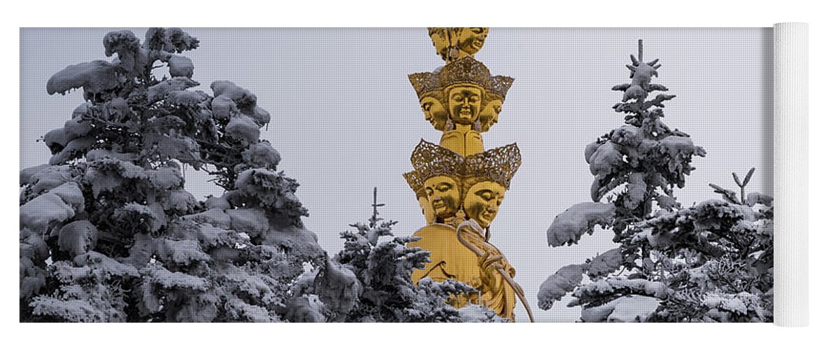 Buddha Yoga Mat featuring the photograph Golden Buddha on Mount Emei by William Dickman