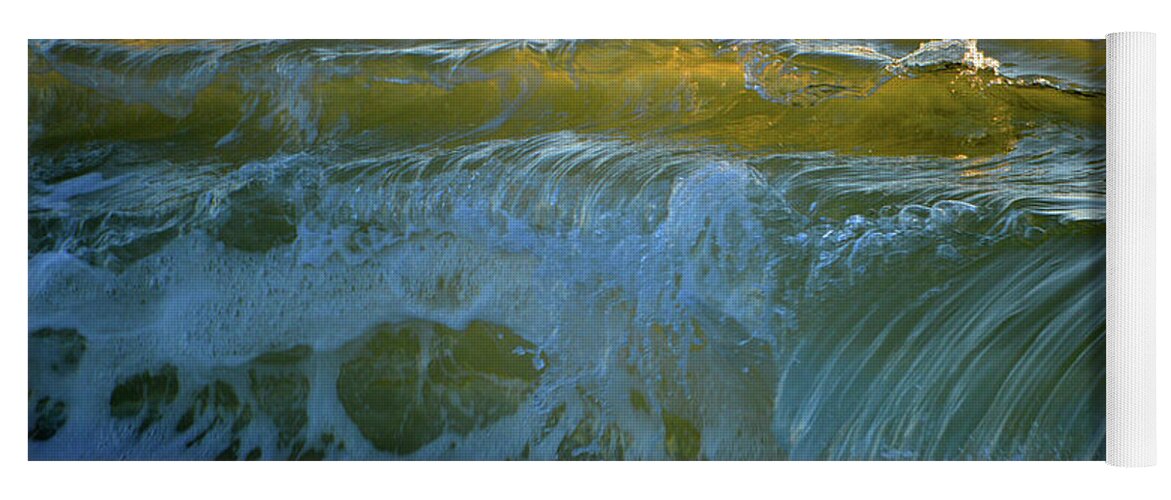 Ocean Yoga Mat featuring the photograph Golden Cascade by Dianne Cowen Cape Cod Photography