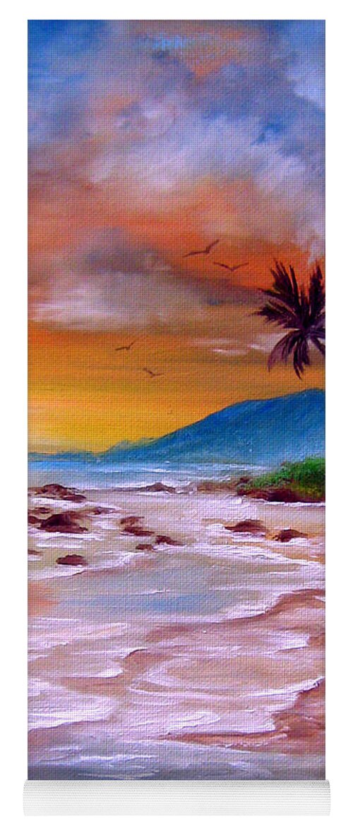 Tropical Yoga Mat featuring the painting Golden Dawn by Bella Apollonia