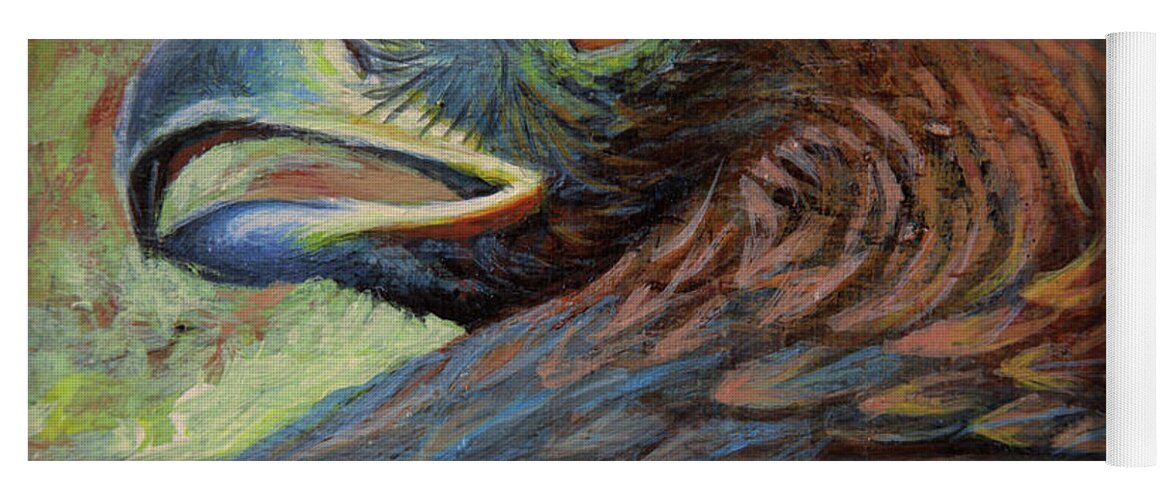 Feathers Yoga Mat featuring the painting Golden Eagle by Robert Corsetti