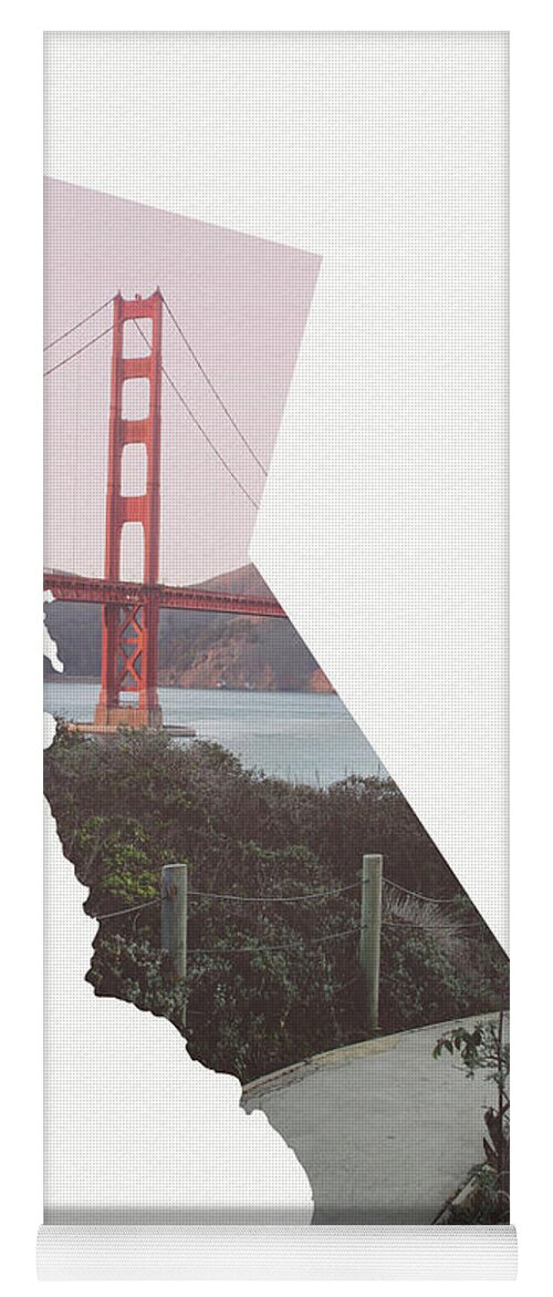 California Yoga Mat featuring the mixed media Golden Gate Bridge California- Art by Linda Woods by Linda Woods