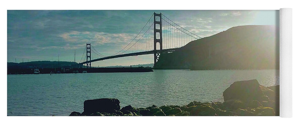 Golden Gate Bridge Yoga Mat featuring the photograph Golden Gate Bridge December Morning by Artist Linda Marie