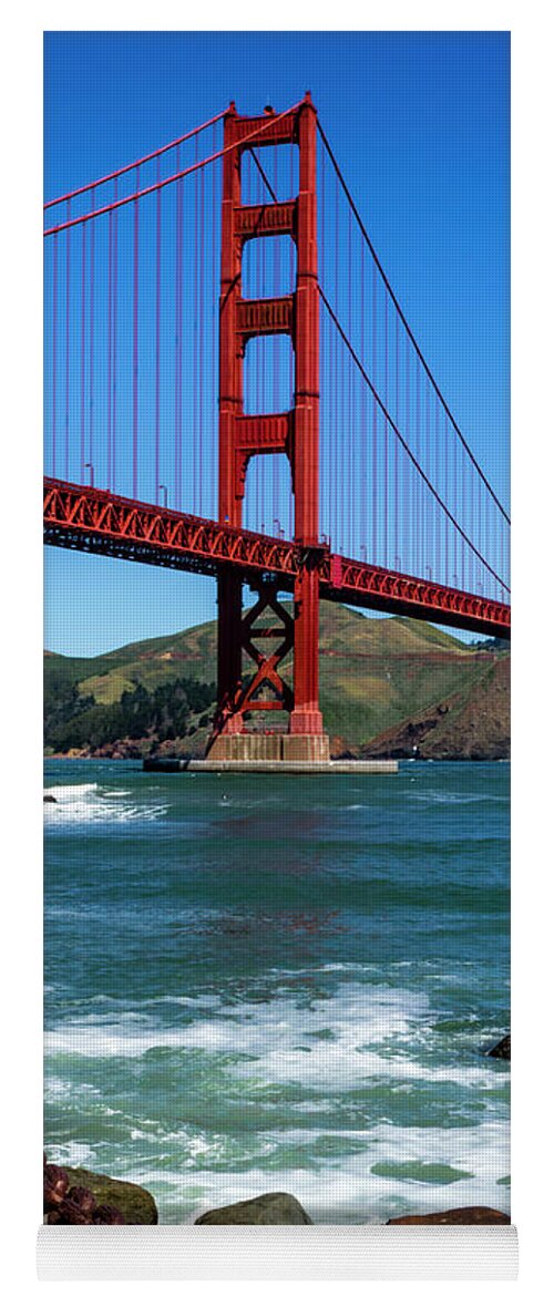 California Yoga Mat featuring the photograph Golden Gate Bridge from Fort Point by Teri Virbickis