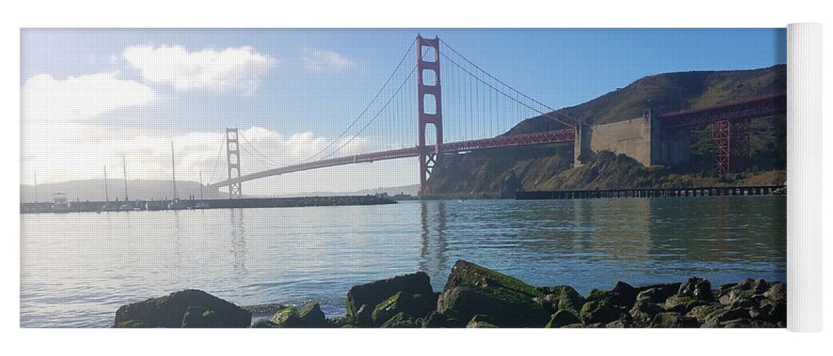 Golden Gate Bridge Yoga Mat featuring the photograph Golden Gate Bridge New Year's Eve Daytime by Artist Linda Marie