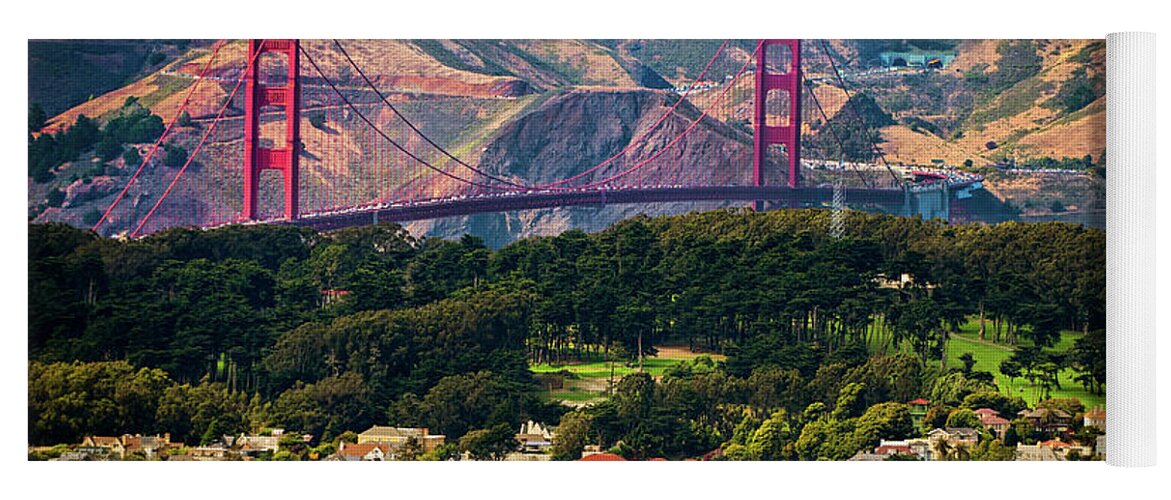 Sfo Yoga Mat featuring the photograph Golden Gate Bridge - Twin Peaks by Doug Sturgess