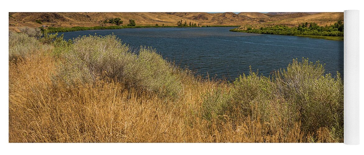 Snake River Yoga Mat featuring the photograph Golden Grasses along the Snake River by Brenda Jacobs