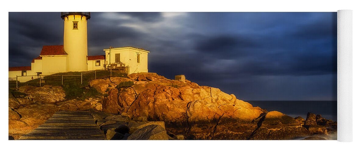 Lighthouse Yoga Mat featuring the photograph Golden Hour by Mark Papke