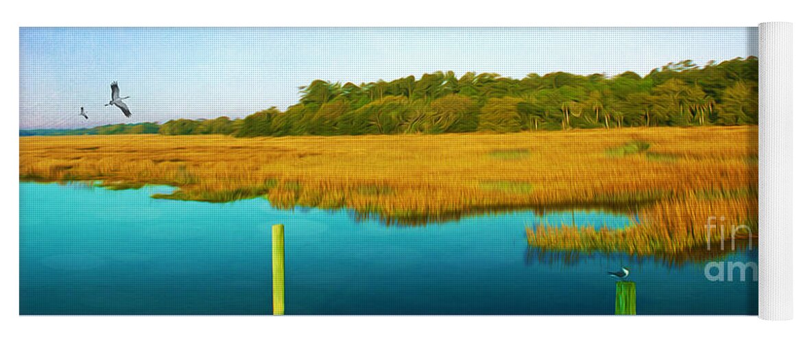 Golden Marshes St. Simons Island Yoga Mat by Laura D Young - Fine Art  America