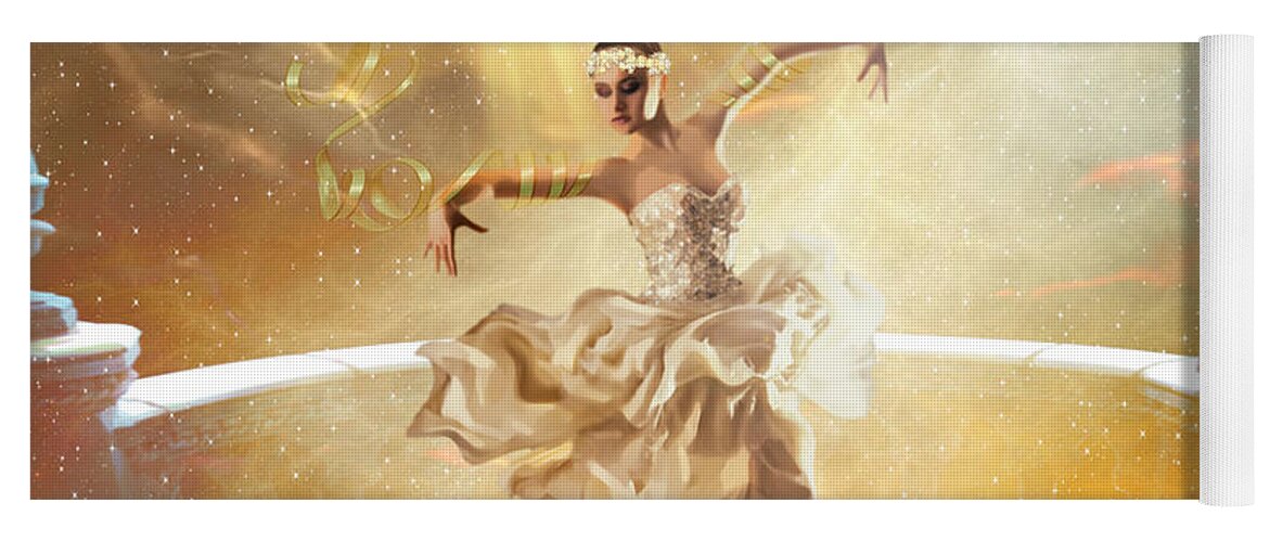 Holy Spirit Dance Yoga Mat featuring the digital art Golden Moments by Dolores Develde
