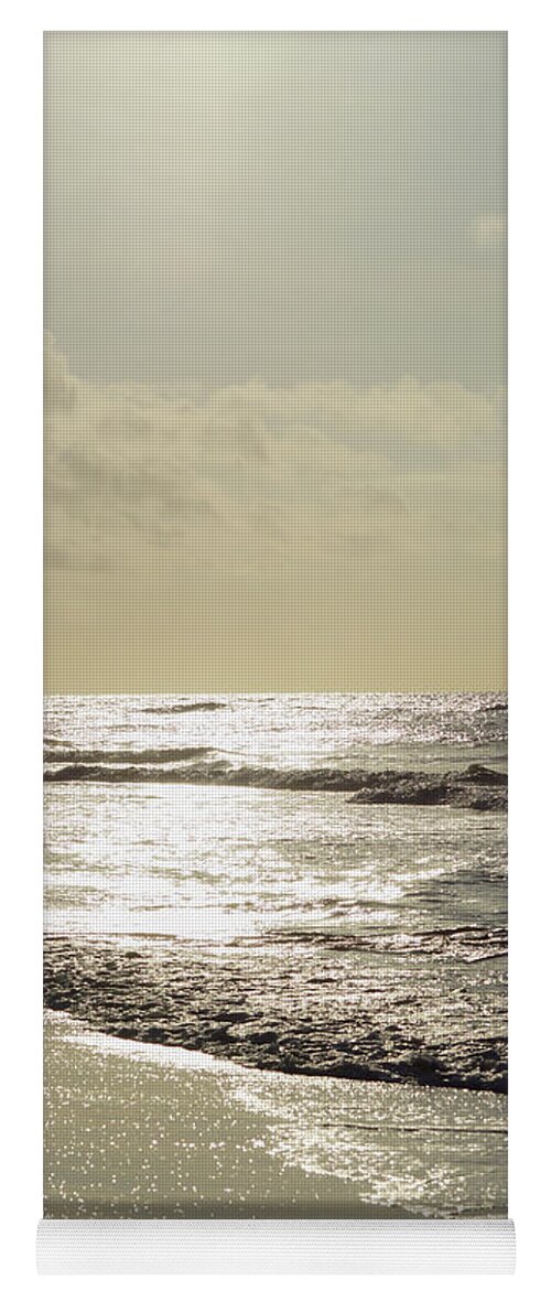 Folly Beach Yoga Mat featuring the photograph Golden Morning At Folly by Jennifer White