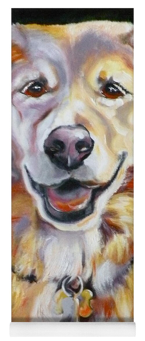 Dogs Yoga Mat featuring the painting Golden Retriever Most Huggable by Susan A Becker