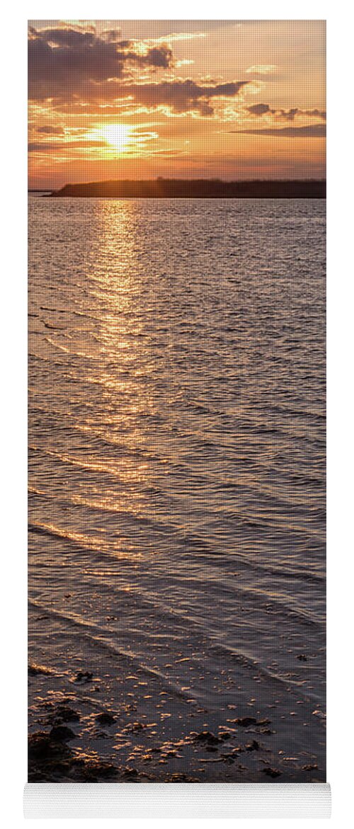 Golden Ripples Lbi New Jersey Sunset Yoga Mat featuring the photograph Golden Ripples LBI New Jersey Sunset by Terry DeLuco