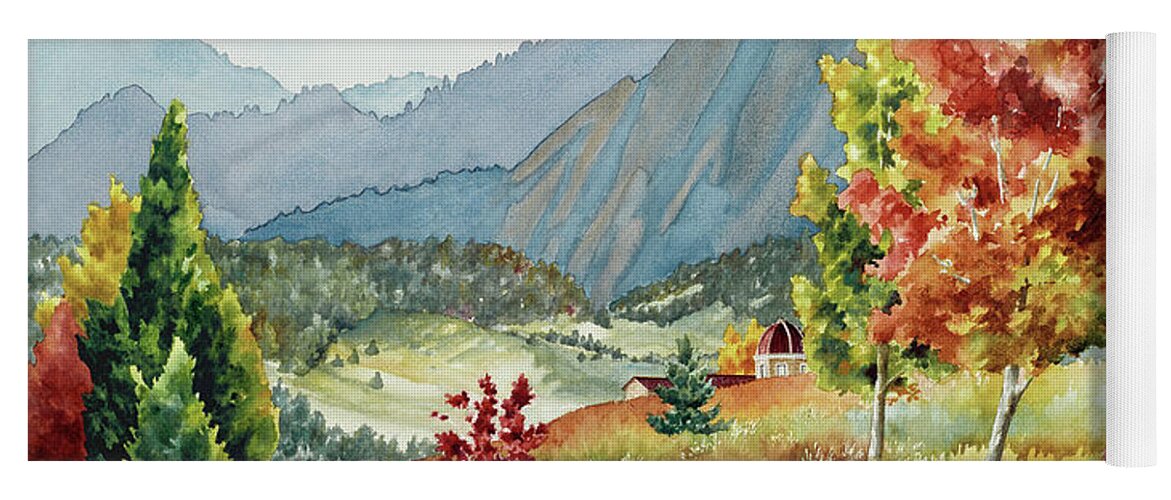 Autumn Colors Painting Yoga Mat featuring the painting Golden Trail by Anne Gifford