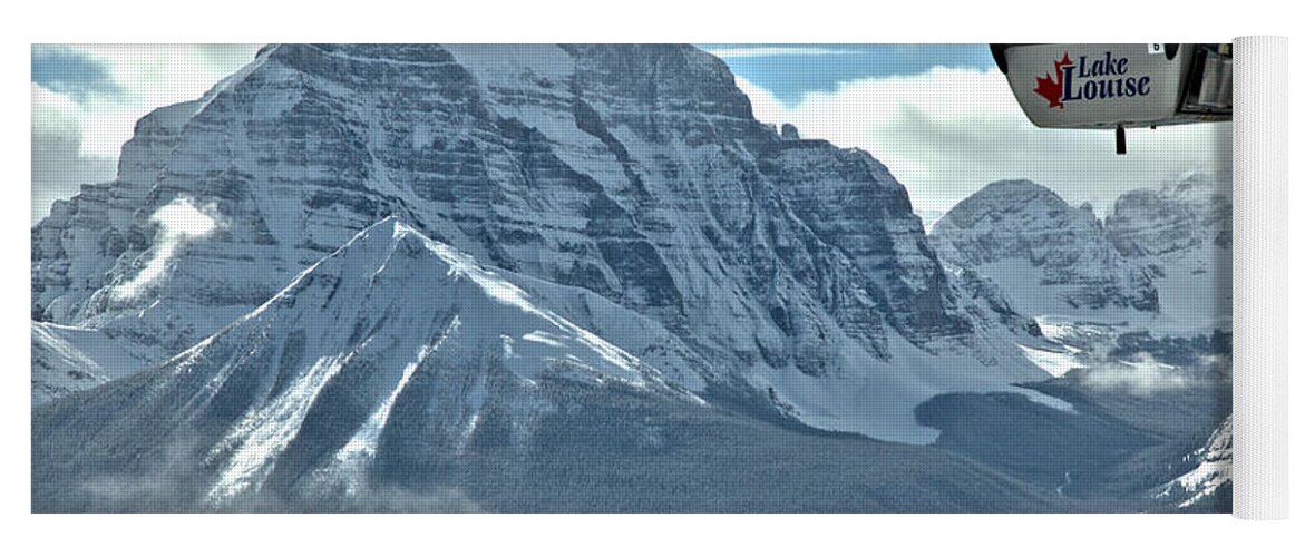 Lake Louise Yoga Mat featuring the photograph Hanging Above The Canadian Rockies by Adam Jewell